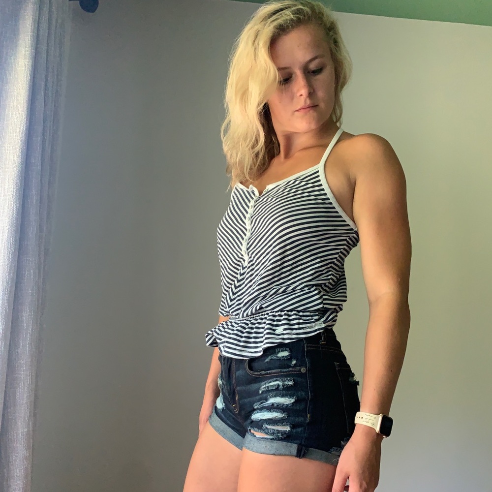 Racerback Striped Tank - Aeropostale- S